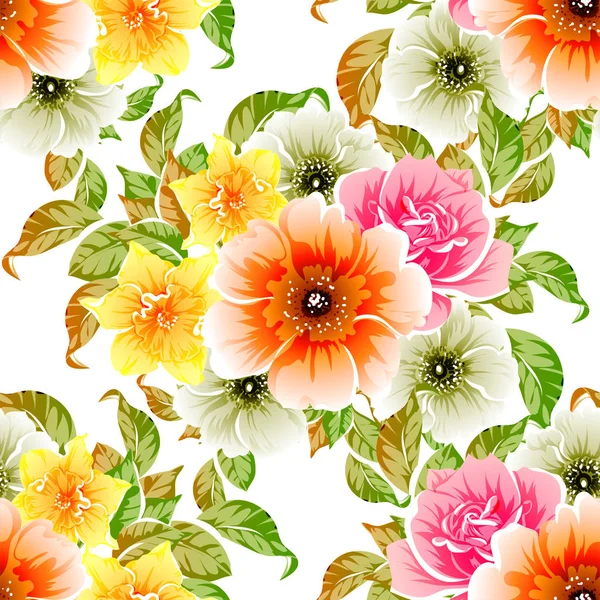 Amazing Flowers Blossom Vector Illustration — 스톡 벡터