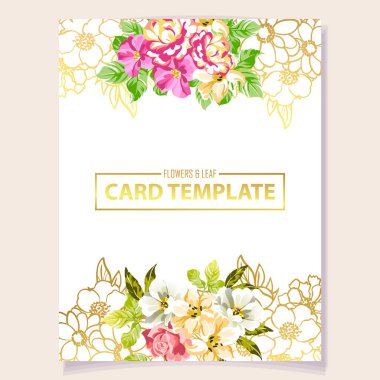 İnanılmaz çiçekler çiçek şablonu, basitçe vektör çizimi