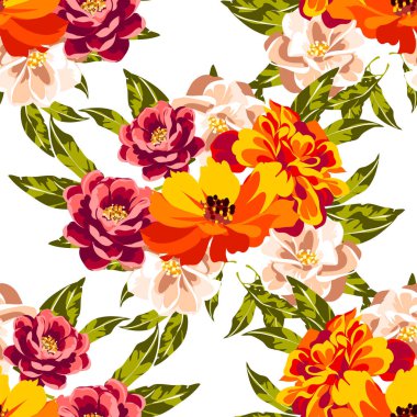 Şaşırtıcı çiçekler çiçek sancak şablonu, basitçe vektör illüstrasyonu