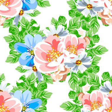 Şaşırtıcı çiçekler çiçek sancak şablonu, basitçe vektör illüstrasyonu