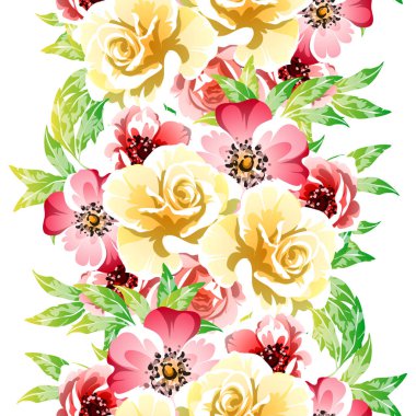 Şaşırtıcı çiçekler çiçek sancak şablonu, basitçe vektör illüstrasyonu