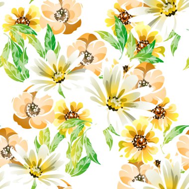 Şaşırtıcı çiçekler çiçek sancak şablonu, basitçe vektör illüstrasyonu