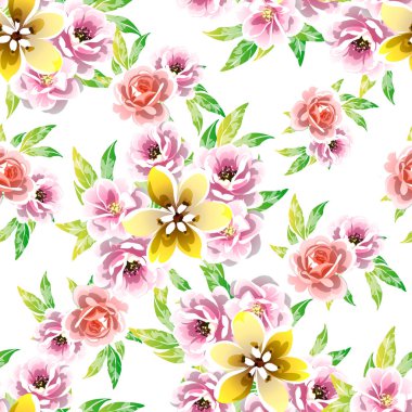 Şaşırtıcı çiçekler çiçek sancak şablonu, basitçe vektör illüstrasyonu