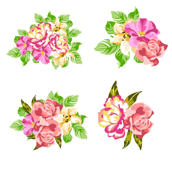 Úžasné Květiny Květinové Karty Šablony Jednoduše Vektorové Ilustrace — Stockový vektor