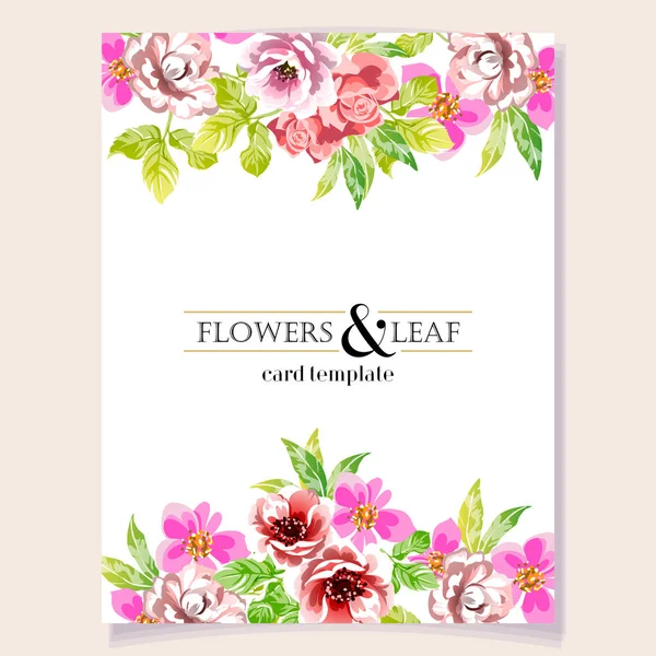 Úžasné Květiny Květinové Karty Šablony Jednoduše Vektorové Ilustrace — Stockový vektor