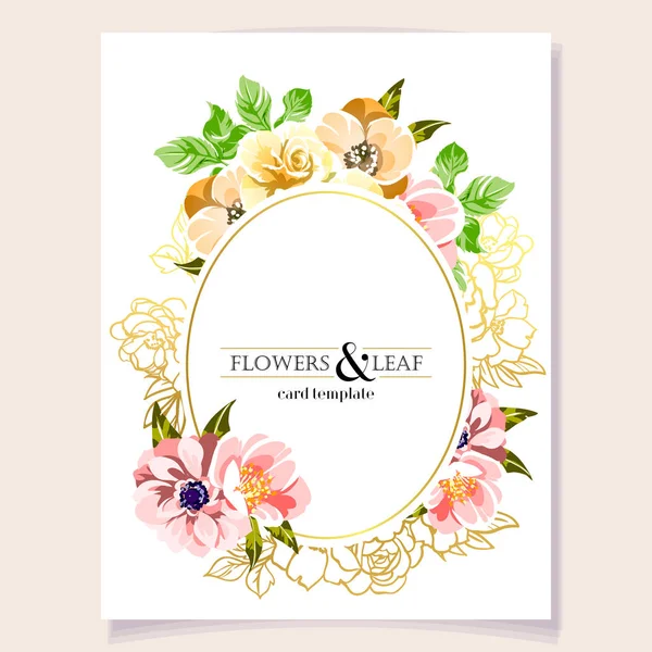 Plantilla Tarjeta Flor Flores Increíbles Simplemente Vector Ilustración — Vector de stock