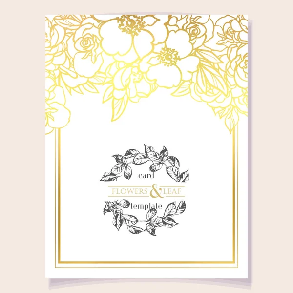 素晴らしい花の花のカードテンプレート 単にベクトルイラスト — ストックベクタ