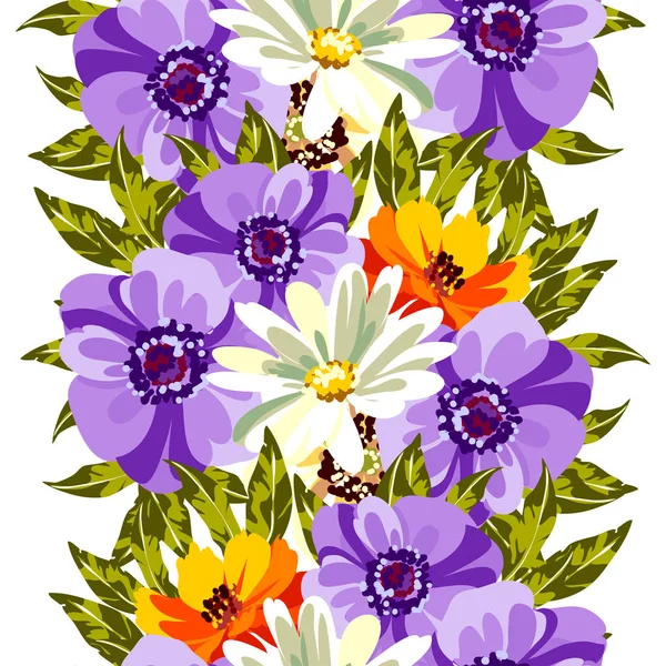 Fantastiska Blommor Blomma Banner Mall Helt Enkelt Vektor Illustration — Stock vektor