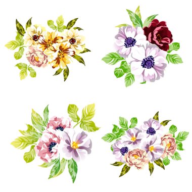 çok güzel ve muhteşem çiçek deseni sancak vektör illüstrasyonu