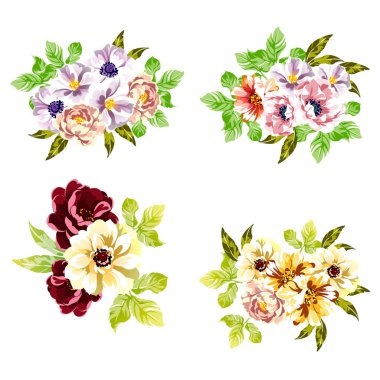 çok güzel ve muhteşem çiçek deseni sancak vektör illüstrasyonu