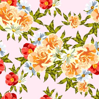 beyaz arkaplanda farklı çiçeklerin renkli pankart vektör illüstrasyonu