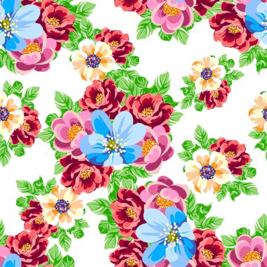 beyaz arkaplanda farklı çiçeklerin renkli pankart vektör illüstrasyonu