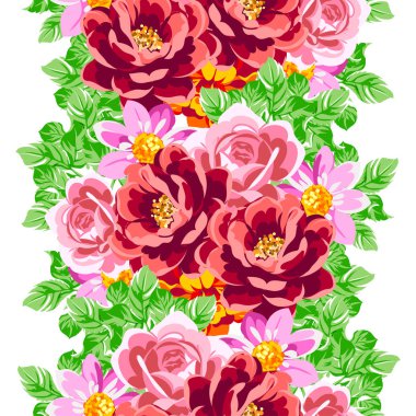 Çiçek şablonunun inanılmaz vektör illüstrasyonu