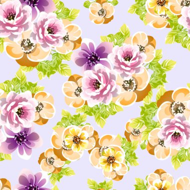 Çiçek şablonunun inanılmaz vektör illüstrasyonu