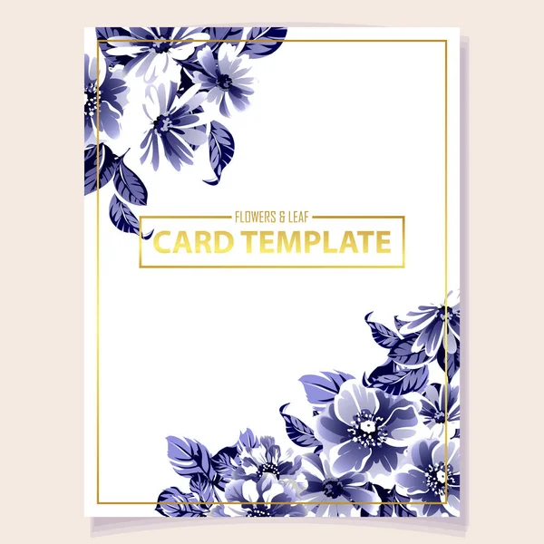 Card Template Design Illustration Lots Amazing Flowers Background — Stock Vector