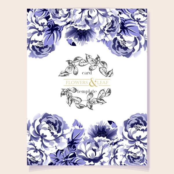 Απλά Πρότυπο Κάρτα Διανυσματική Απεικόνιση Floral Σχεδιασμό — Διανυσματικό Αρχείο