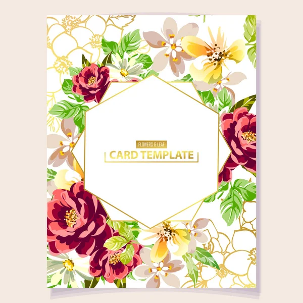 Botanical Vector Illustration Simply Card Template — 스톡 벡터