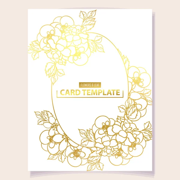 Floral Card Template Botanical Vector Illustration — Stock Vector