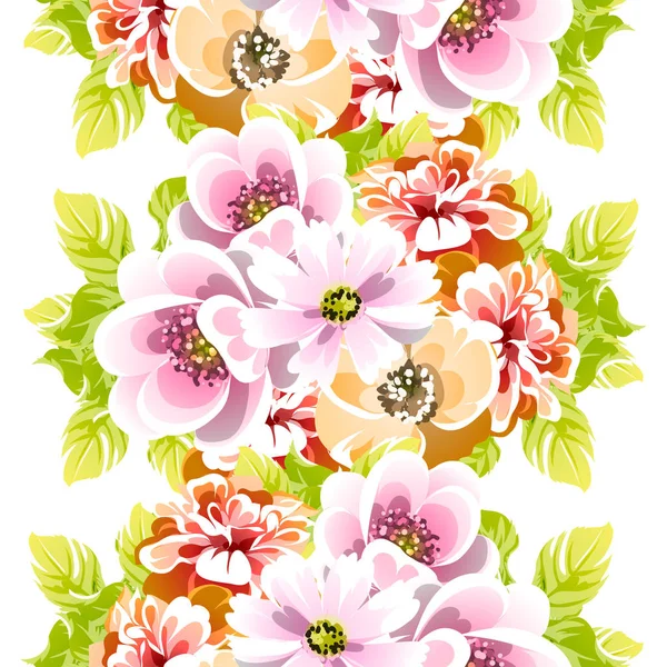 Simply Vector Illustration Amazing Flowers Blossom Banner Template — Stock Vector