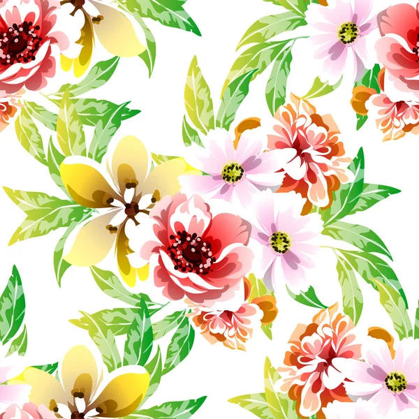 Просто Векторна Ілюстрація Дивовижного Шаблону Квітів Квітучого Банера — стоковий вектор