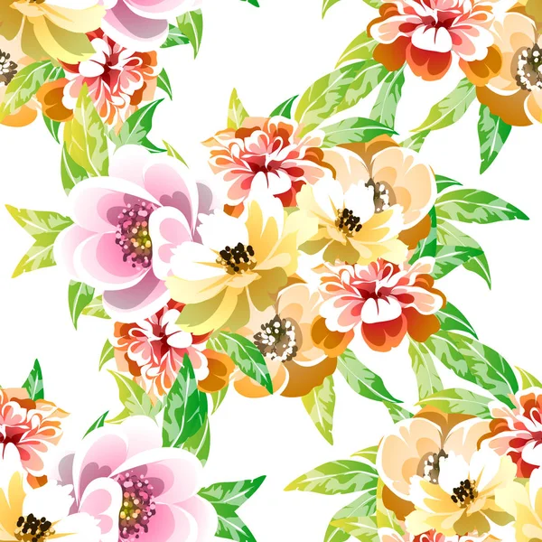 Schöne Blumen Blühen Banner Vorlage Einfach Vektorillustration — Stockvektor