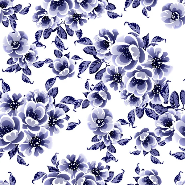 蓝色罂粟花旗模板 白色背景上简单的矢量插图 — 图库矢量图片
