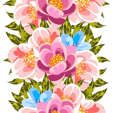 Renkli vintage tarzı çiçekler pürüzsüz desen