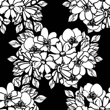 Kusursuz tek renkli klasik çiçek deseni