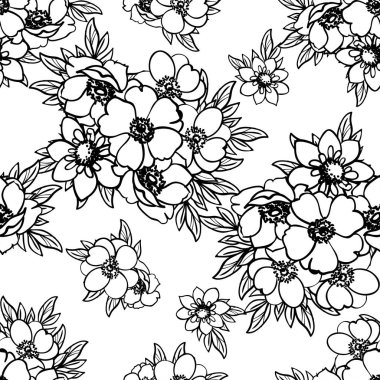 Kusursuz tek renkli klasik çiçek deseni