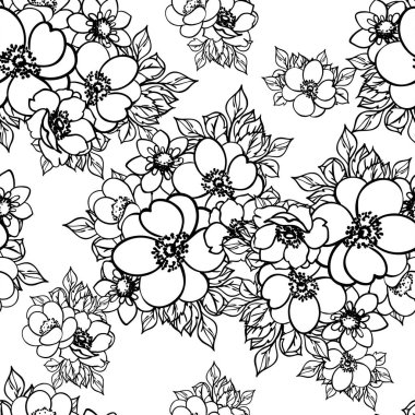 Kusursuz tek renkli klasik çiçek deseni