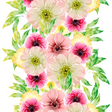 Renkli vintage tarzı çiçekler pürüzsüz desen