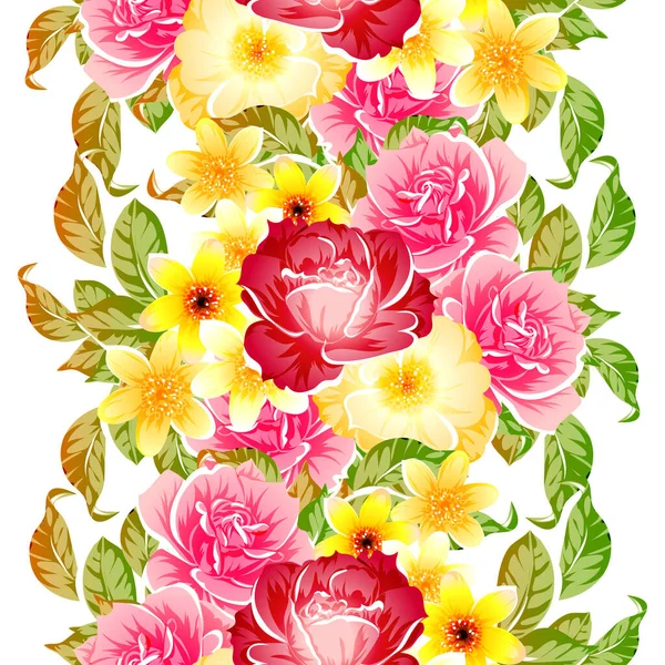 Renkli vintage tarzı çiçekler pürüzsüz desen