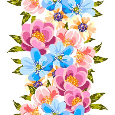 Renkli vintage tarzı çiçekler pürüzsüz desen
