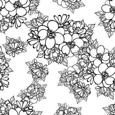 Kusursuz tek renkli klasik çiçek deseni