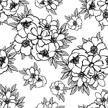 Kusursuz tek renkli klasik çiçek deseni