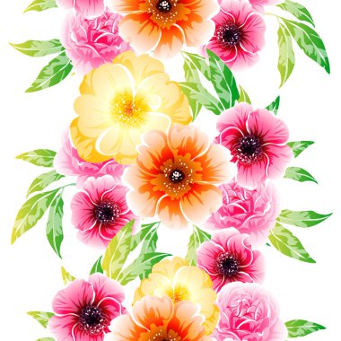 Renkli vintage tarzı çiçekler pürüzsüz desen