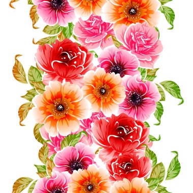 Renkli vintage tarzı çiçekler pürüzsüz desen