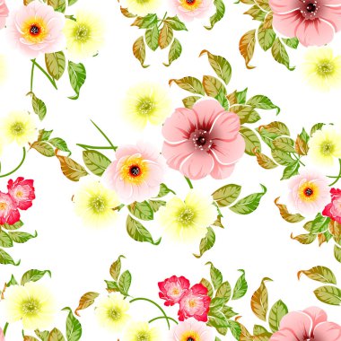 Renkli vintage tarzı çiçekler pürüzsüz desen
