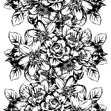 Kusursuz tek renkli klasik çiçek deseni