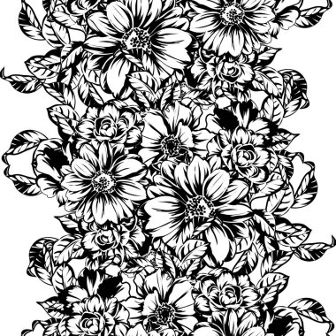 Kusursuz tek renkli klasik çiçek deseni