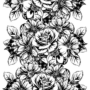 Kusursuz tek renkli klasik çiçek deseni