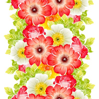 Renkli vintage tarzı çiçekler pürüzsüz desen