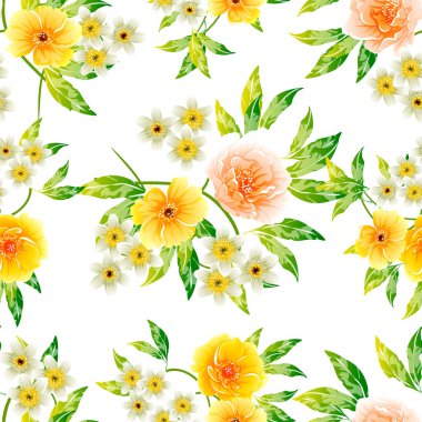 Renkli vintage tarzı çiçekler pürüzsüz desen