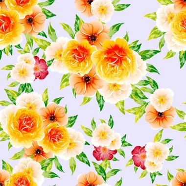 Renkli vintage tarzı çiçekler pürüzsüz desen