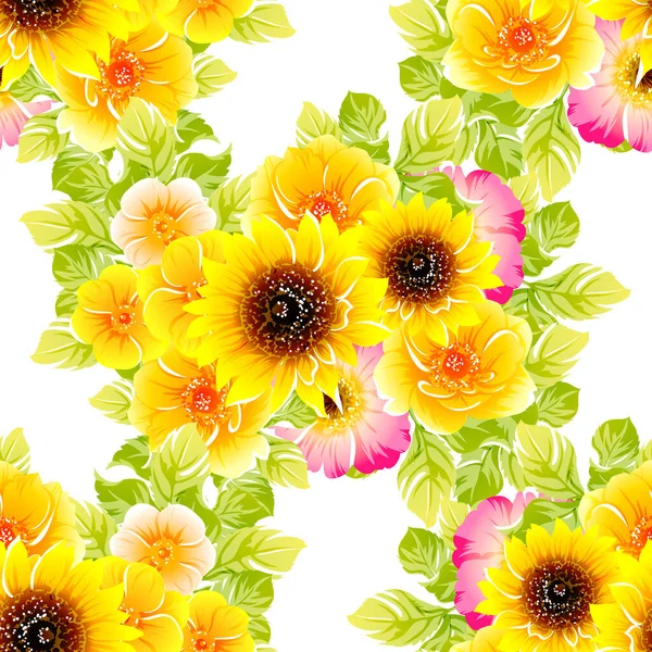 Renkli vintage tarzı çiçekler pürüzsüz desen