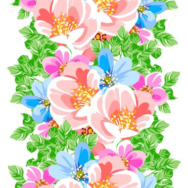 Renkli vintage tarzı çiçekler pürüzsüz desen