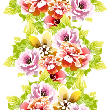 Renkli vintage tarzı çiçekler pürüzsüz desen
