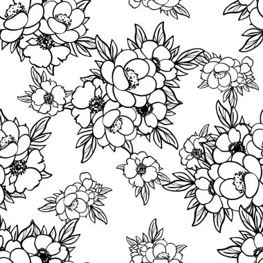 Kusursuz tek renkli klasik çiçek deseni