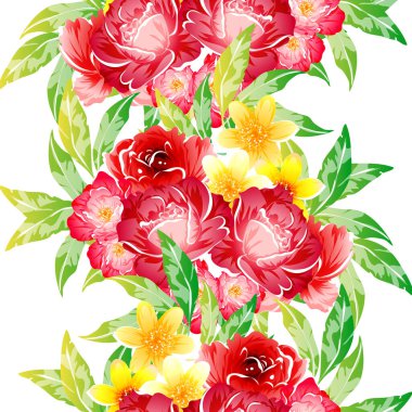 Renkli vintage tarzı çiçekler pürüzsüz desen