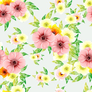 Renkli vintage tarzı çiçekler pürüzsüz desen